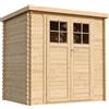 TIMBELA M311F+M311G Casetta da Giardino in Legno per Esterni con porta con serratura di alta qualità- 239x105x204cm - Piccola Casetta in Legno, Rimessa Attrezzi, Deposito Bici