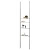 CARO-Möbel DUNJA - Mensola telescopica da bagno, multiuso, regolabile in altezza, 250-280 cm, 3 ripiani, 1 cestino, cromato