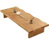 Kchsdool Tavolino basso giapponese in legno massello, tavolo da meditazione con venature naturali, tavolino minimalista per soggiorno e sala da tè(Natural,140cm)