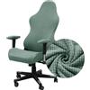 Highdi Coprisedia Gaming Jacquard Coprisedie Ufficio Girevole, Elasticizzata Fodere Coprisedia per Sedia da Gioco, Universale Ergonomica Coprisedia da Computer con Braccioli (Verde Matcha)