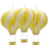 Ruidee 3 Pezzi Lanterna di Carta Mongolfiera 12 inch Lanterna da Appendere Stripe Set per Festa, Party, Casa, Matrimonio (Yellow)