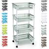 PLASTIFIC Carrello portaoggetti in plastica a 4 livelli con ruote, carrello da cucina, per verdure, cesto di frutta, mensola angolare per cucina, camera da letto, bagno, soggiorno, ufficio (verde menta)