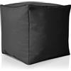 Green Bean© Sgabello a sacco 40x40x40cm con imbottitura in perle EPS Pouf Cuscino Poggiapiedi per poltrona a sacco Cuscino per pavimento bambini e adulti solleva le gambe siediti Nero