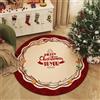 Highdi Tappeto Natale Rotondo Rosso Salotto Cameretta Natale Tappeti Soggiorno Pelo Corto Tappeto Morbido Antiscivolo Tappeti Natale per Bambini Cucina Balcone Tappet Decor (80cm,Albero)