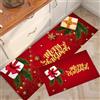 Highdi Tappeto Cucina Antiscivolo Tappeto Passatoia Cucina Lavabile Natale Tappeto da Cucina Lungo Prova Olio Tappeti Runner Tappeto Corridoio per Ingresso Soggiorno Bagno (50x200cm,Buon Natale)