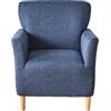 Highdi Copripoltrona Elasticizzato, Elegante Stampa Club Poltrona Copridivano 1 Posto con Braccioli, Universale Morbido Fodera per Poltrona, Imovibile Lavabile per Hotel Salotto (Blu Navy)