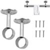 Yohuork 2 Pezzi Staffa Per Montaggio a Soffitto, Bastone Per Tende Inox Supporto, Con Viti, Diametro 32 MM, Staffa Per Bastoni Per Vestiti, Staffa Per Tubo Per Guardaroba, Tubo Per Tenda Per Armadio (Argento)