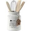 GICOS IMPORT EXPORT SRL Poggiamestoli Porta mestoli Utensili Cucina in Ceramica Home 12 * 12 * 15 cm 784835