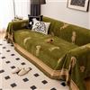 Highdi Telo Copridivano Tigre di Lusso, Copri Divano in Ciniglia con Frange Decorative, Copridivano AntiGraffio Gatto Protezione per Mobili e Divano,Copridivani 3 Posti e 2 Posti (180x300cm,Verde)