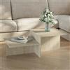 [en.casa] Tavolino Centrale da Salotto Tavolo Basso Moderno a Doppio Livello Tavolino da caffè per Soggiorno Area Living 100x55x35 cm Color Avorio Travertin
