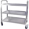TAIMIKO Carrello di servizio da cucina con ruote in acciaio inox a 3 piani con 4 ruote girevoli e 2 freni, capacità di carico fino a 150 kg, adatto per cucina e hotel