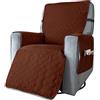 Highdi Copripoltrona Relax Reclinabile Trapuntato Impermeabile Universale Copridivano 1 Posto con Tasche Laterali e Fascia Elastica, Lavabile, Antiscivolo, Antivegetativo (Piccolo,Marrone)