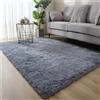 Highdi tappeto Salotto Moderno Colore Solido Shaggy a Pelo Lungo Camera da Letto Soffice Antiscivolo Lavabile Tappeti Moderni per Soggiorno (50x200cm, Grigio)