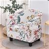 Highdi 2 Pezzi Copripoltrona 1 Posto Chesterfield Elasticizzato, Poltrona Club da Cocktail Antiscivolo Rimovibile Tub Chair Copripoltrona per Bar Camera da Letto Soggiorno (Fiori e Foglie 1,1 Pezzi)