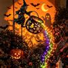 Generico Halloween Witch Cauldron Garden Light, Lampada Solare Calderone Decorazione | Illuminazione LED multicolore a cascata e dettagli incisi.Si accende al buio, creando un'atmosfera suggestiva in giardino.
