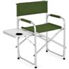 MOHOME Sedia Regista Pieghevole in Alluminio Verde Sedia Da Campeggio 55x49x78cm Mare Spiaggia con Tavolino Porta Bibite Incluso Spalliera Braccioli Salvaspazio Trasportabile Richiudibile Lavabile