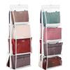 Winter Shore Portaborse da Armadio Appendibile Bianco (2 Pezzi) | Organizer per Armadio Pieghevole per Borse Firmate, 8 Scomparti in Plastica Trasparente, Ganci Placcati per Carichi Pesanti