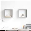Tonture 2 scaffali a cubo in legno grigio cemento, 30 x 15 x 30 cm, mensola sospesa per soggiorno, camera da letto, cucina, salvaspazio, con ripiano per libri, spezie, decorazione e conservazione