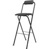 Wisteriariy Sgabello pieghevole con schienale, 1 sgabello pieghevole, altezza 75 cm, capacità 120 kg, per esterni, interni, cucina, negozio, caffetteria (nero, altezza 75 cm, 1 pezzo)