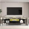 VIVCA Elegante mobile TV a pannello basso bianco lucido e nero 200 cm illuminazione a LED mobili soggiorno design moderno elegante finitura in vetro