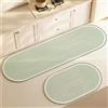 Highdi Tappeto Cucina Antiscivolo Tappeto Passatoia Cucina Lavabile Tappeto da Cucina Lungo Tappeti Runner Asciugatura Rapida Tappeto Corridoio per Ingresso Soggiorno Bagno (50x160cm,Verde)