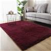 Highdi Tappeto Salotto Moderno Tappeto Shaggy a Pelo Lungo Tappeto Camera da Letto Soffice Antiscivolo Lavabile Tappeti Moderni per Soggiorno, Camera da Letto, Stile Semplice (120x160cm,Bordeaux)