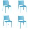 OKAFFAREFATTO MADDALONI Sedie sala da pranzo cucina ristorante giardino set altea in plastica colore azzurro modello confort x 4