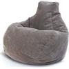 Green Bean© Beanbag con schienale 80x80x90cm - Sedia da gioco con imbottitura 230L in tessuto a coste - Cuscino da pavimento Bean Bag Lounge Stool Relax Poltrona Gamer Gaming Chair Grigio chiaro