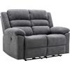 Vente-unique - Divano relax 2 posti Burolo - poliestere - grigio