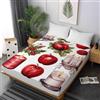 Highdi Lenzuola con Angoli Matrimoniale profondità 30cm, Motivi Natalizi Albero di Natale Elasticizzati Lenzuolo con Angoli Singolo per Bambini e Adulti (160x200+30cm,Candela alla Mela)