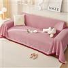 Highdi Telo Copridivano, Copri Divano con Frange Decorative, Copridivano AntiGraffio Gatto Protezione per Mobili e Divano, Copridivani 1 2 3 4 Posti (90x240cm,Rosa)