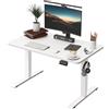 TRIUMPHKEY Scrivania Regolabile in Altezza, 100x60cm Scrivania Elettrica, Scrivania Regolabile Elettrica, Scrivania da Ufficio e Casa, Tavolo da Computer,con Funzione di Memoria,Standing Desk,Bianco