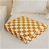 Highdi Coperta Pile per Letto Singolo Matrimoniale, Scacchiera Copriletto Invernale Coperta Divano Soffice e Calda Plaid Pile Coperta per Bambini Adulti (200x230cm,Giallo)