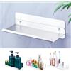 GGQ Mensole da Parete Senza Foratura, Mensola Metallo, Mensola da Muro Adesiva o con Foratura, Mensola Portafoto, Floating Shelves, Per Bagno, Camera da Letto, Soggiorno, Cucina (Argento, 1PC)