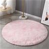 Highdi Tappeto Rotondo Salotto Cameretta Moderno Tinta Unita Tappeti Soggiorno Pelo Corto Tappeto Morbido Antiscivolo Tappeti per Bambini Cucina Balcone Tappet Home Decor (Rosa,160cm)