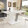 Kebnor Tavolo allungabile 120 - 160 x 80 x 76 cm - Tavolo da cucina con foglia estraibile e struttura a farfalla per cucina e soggiorno (bianco)
