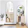 QMTXBYJ Specchio completo ad arco 180 x 80 cm, specchio ad arco su piede, grande specchio da appoggio a terra con telaio in lega di alluminio, vetro temperato, da appendere o appendere per camera da