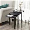 Homidea Zuba - Set di 3 tavolini da salotto, rotondi, con gambe in metallo, design moderno, salvaspazio, Ø 40 cm (antracite)