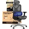 FLEXISPOT ErgoX sedia ergonomica da ufficio, braccioli 3D, poggiatesta 3D, schienale 5D regolabile, seduta traspirante, portata fino a 130 kg