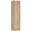 Arreditaly Colonna Armadio Bagno 1 Anta Salvaspazio 4 Ripiani Regolabili Mobile Alto Ingresso Corridoio Ripostiglio Moderno Semplice Con Maniglia In Metallo Argentata 200 x 47.1 x 49.2 Cm (Rovere)