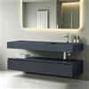 Mai & Mai Mobile Bagno Sospeso150x48x25cm, Mobile da Bagno con Lavabo in Antracite opaco, Antracite opaco, Seria Up