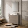 Inbagno Mobile bagno a terra 70 cm Tortora - 3 cassetti con piedini e lavabo Tierra