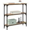 vidaXL Tavolo consolle Rovere artigianale 75 x 22,5 x 75 cm, Ripiano per Corridoio, Tavolo Consolle Moderno, Stile Elegante con Struttura Metallica