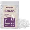 MéipaLien 100 pezzi Capsule vuote da riempire Taglia 3, capsule vuote di gelatina, rapida risoluzione, confezione piccola, halal, non OGM, senza glutine, compatibile con riempitivo capsule, ideale per fai