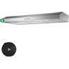 TopStrong Cappa aspirante da 90 cm, con illuminazione a LED, 201 m³/h, con filtro ai carboni attivi CF-D, classe energetica A, 3 livelli, acciaio inox, argento