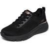 Skechers Bobs Arch Fit Elev8 - Sneaker da Donna, Colore: Nero, Maglia Nera | Sneaker casual, soletta rimovibile con vestibilità ad arco, senza lacci. I lacci non si svelano mai, lavabili in lavatrice