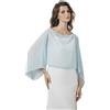 BEAUTELICATE Chiffon Bolero con Manica Pipistrello Donna Scialle Stole Trasparente Estiva per Sposa Matrimonio Cerimonia