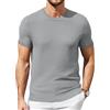 COOFANDY Maglietta Uomo a Maniche Corte in Maglia Camicia Estiva a Taglio Regular per Uomini Grigio Chiaro XL