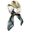 LumiSyne Sciarpe Di Seta Donna Foulard Quadrata 70×70cm Retro Stampato Motivo Geometriche Catena Lettere Leggera Raso Foulard Piccolo Fazzoletto Da Collo Fascia Per Capelli Bandane Copricapo