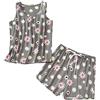 ENJOYNIGHT Pigiama corto da donna estivo, set pigiama senza maniche con top e pantaloncini, biancheria da notte per donne, tuta da casa in cotone, fiore, 3XL